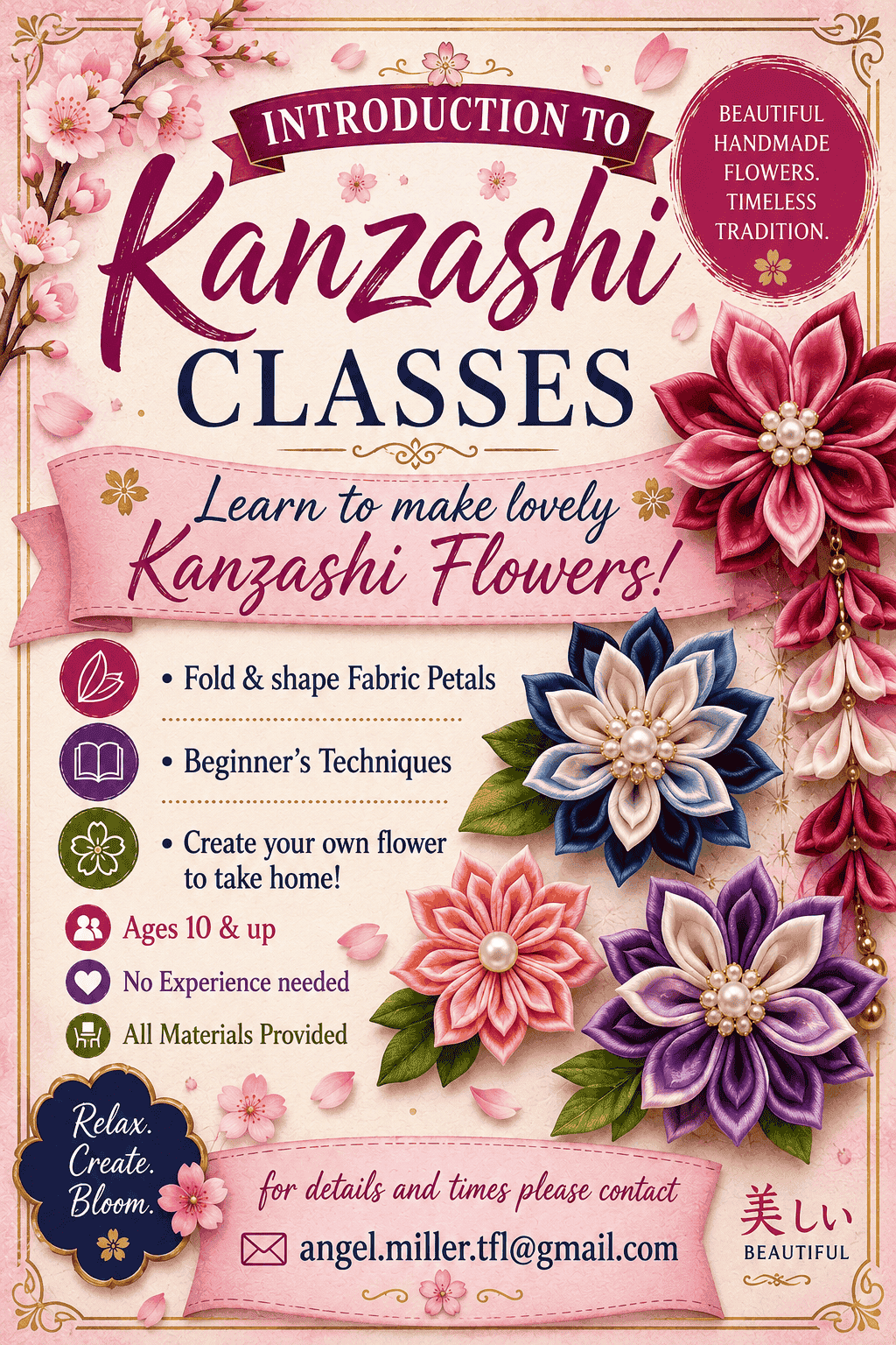 Poster of Kanzashi classes